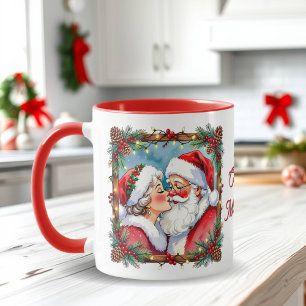 Caneca Um Natal Doce e Antigo Papai e Mamãe Noel