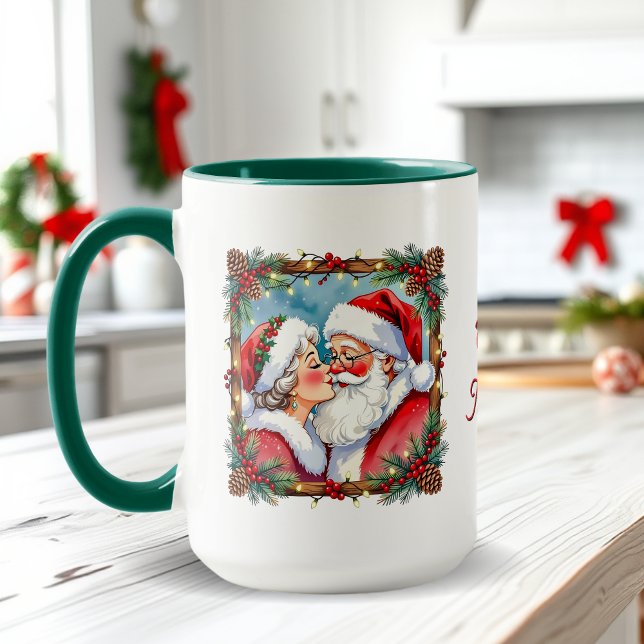 Caneca Um Natal Doce e Antigo | Papai e Mamãe Noel (Criador carregado)
