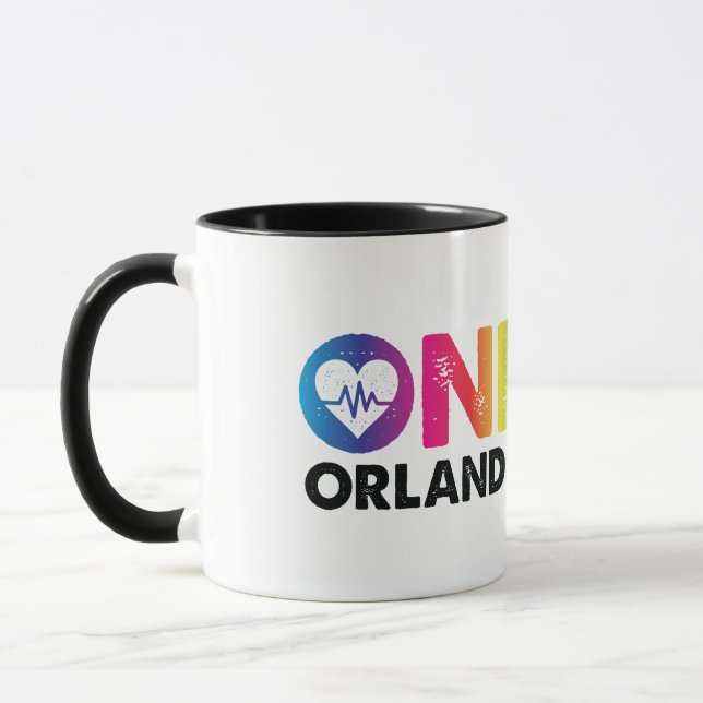 Caneca Um Orlando um coração do arco-íris do pulso (Esquerda)