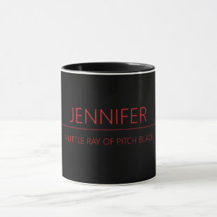 Caneca Um Pequeno Raio de Preto Total Nome & Citação Pers