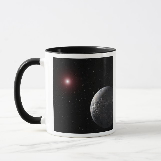 Caneca Um planeta gelado/rochoso orbitando uma estrela es (Esquerda)