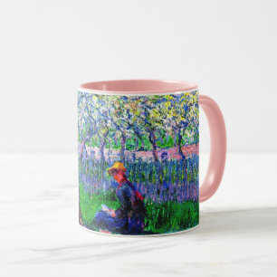 Caneca Um Pomar na Primavera por Monet,