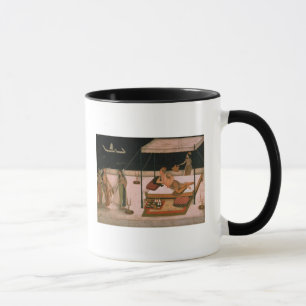 Caneca Um príncipe de Mughal que recebe uma senhora na