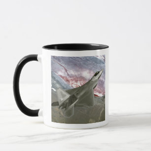 Caneca Um Raptor F/A-22 voa em uma missão de treinamento