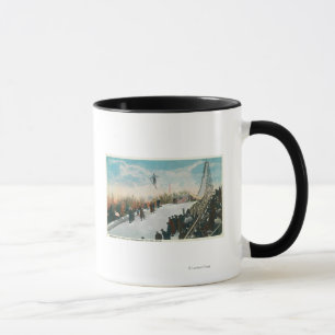 Caneca Um salto do competiam do esqui