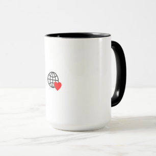 Caneca Um símbolo vermelho do coração criado com linhas s