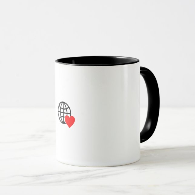 Caneca Um símbolo vermelho do coração criado com linhas s (Frente Esquerda)