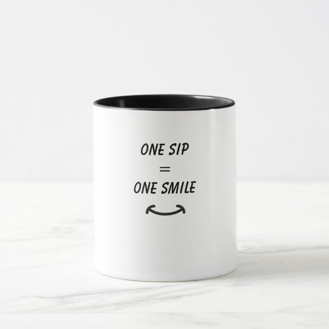 Caneca "Um Sip Um Sorriso" Feliz Coffee Mug (Centro)