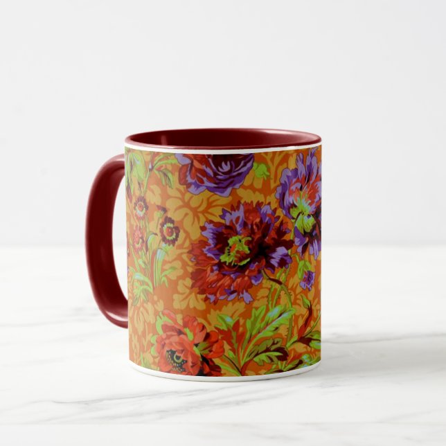 Caneca Um Tecido Felipe Jacobs Floral Brocade Mug (Frente Esquerda)