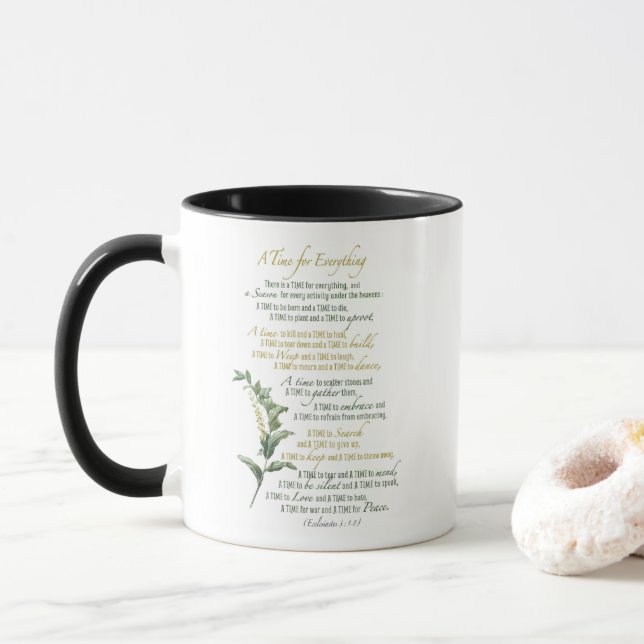 Caneca Um tempo para tudo - Eclesiaste 3: 1-8 Mug (Com Donut)