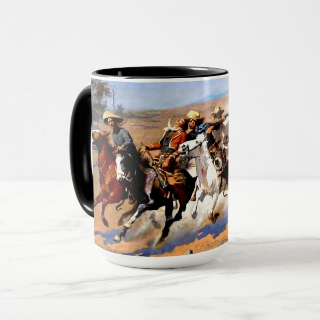 Caneca Um Traço para a Madeira, Frederic Remington (Frente Esquerda)