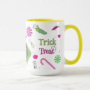 Caneca Um Truque Ou Tratar Engraçado! Doce Morte E Doces!