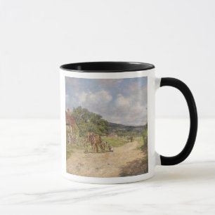 Caneca Uma cena da vila (óleo em canvas)
