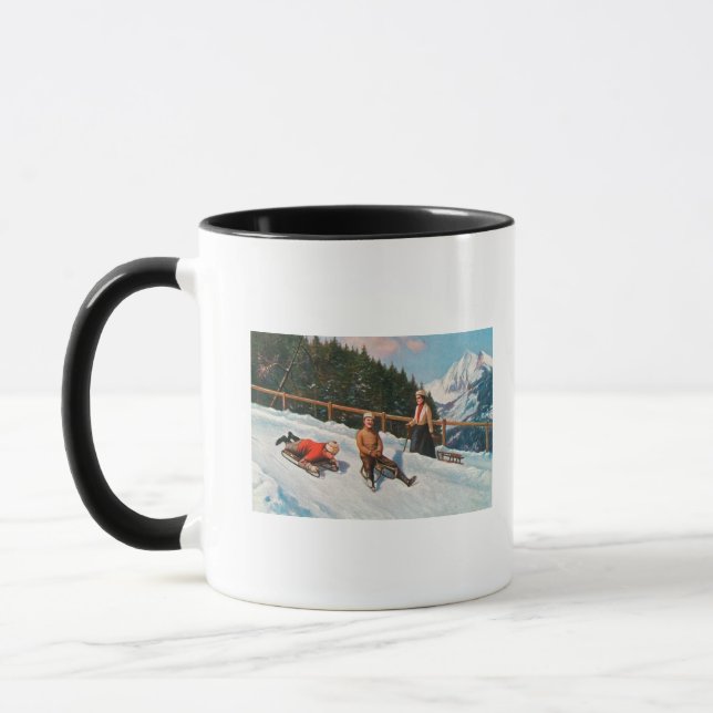 Caneca Uma cena de manivela Toboggan (Esquerda)