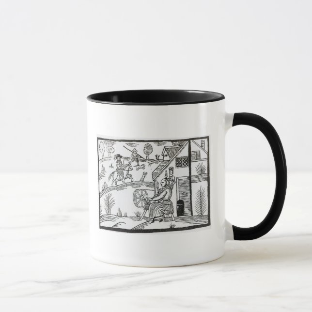 Caneca Uma cena do país com um giro da mulher (Direita)