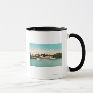 Caneca Uma cena do Rio Sacramento com um Riverboat