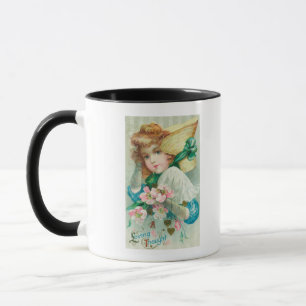Caneca Uma donzela Loving do pensamento com capota