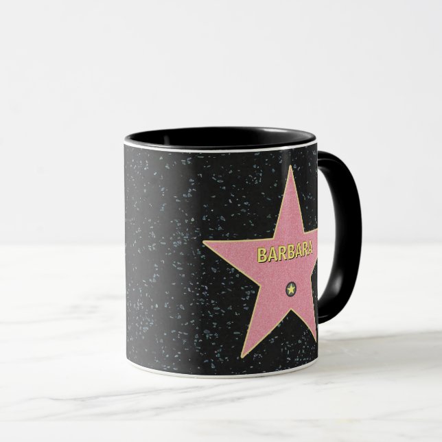 Caneca Uma estrela com o seu nome nele! (Frente Esquerda)