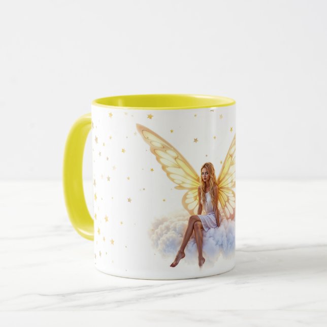 Caneca Uma fada elegante e pacífica brilha e luz (Frente Esquerda)