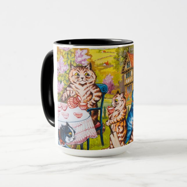 Caneca Uma festa de chá de verão de Louis Wain (Frente Esquerda)