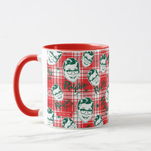 Caneca Uma história de Natal   Padrão de Xadrez alphie