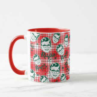Caneca Uma história de Natal | Padrão de Xadrez alphie
