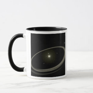 Caneca Uma jovem estrela circulada por planetas do tamanh