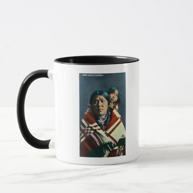 Caneca Uma Madonna Indiana Crow e Criança (Esquerda)