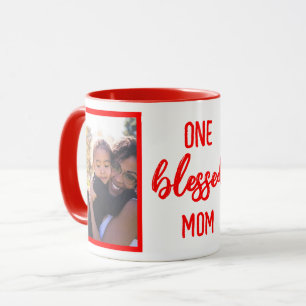 Caneca Uma Mãe Abençoada Foto Personalizada do Dia das
