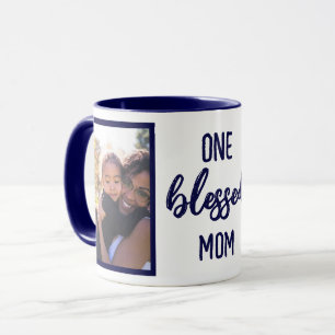 Caneca Uma Mãe Abençoada Foto Personalizada do Dia das