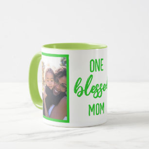 Caneca Uma Mãe Abençoada   Foto personalizada do Dia de a