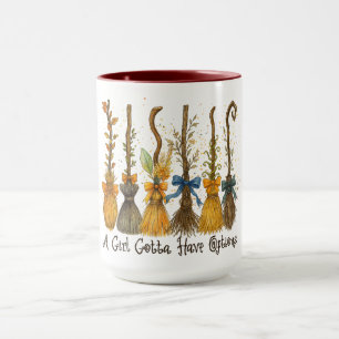 Caneca Uma Menina Tem Que Ter Opções No Dia Das Bruxas