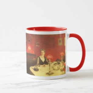 Caneca Uma Mesa Jantada à noite por John Singer Sargent