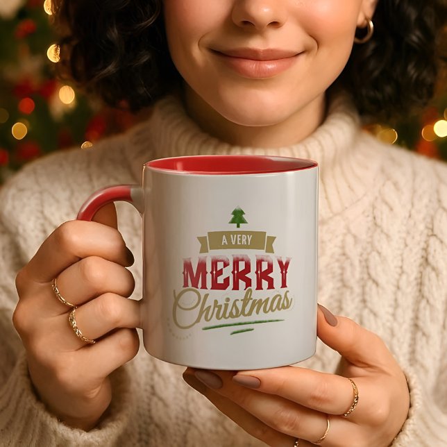 Caneca Uma Mug moderna de Natal muito feliz (Criador carregado)