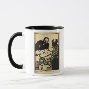Caneca Uma mulher e uma criança cedem suas economias