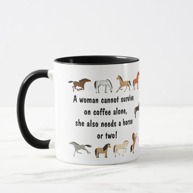 Caneca Uma mulher não pode sobreviver só com café (Esquerda)