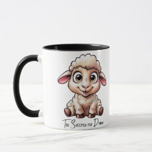 Caneca Uma ovelha de desenho animado demais para o drama