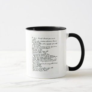 Caneca Uma página do diário do Rev. James Woodforde