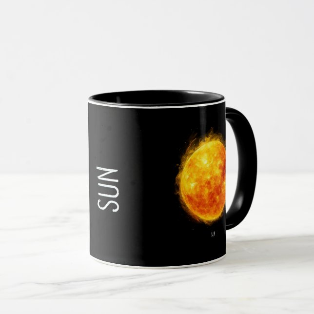 Caneca Uma pintura do sol no espaço (Frente Esquerda)