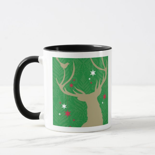 Caneca Uma silhueta de um cervo com as estrelas que (Esquerda)