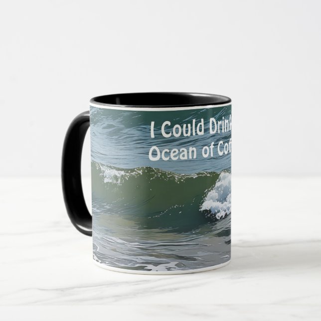 Caneca Uma Taça De Café De Arte Oceânica (Frente Esquerda)
