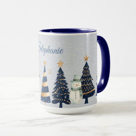 Caneca Uma Terra Maravilha de inverno - Dois Neves - Azul