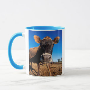 Caneca Uma vaca Jersey curiosa