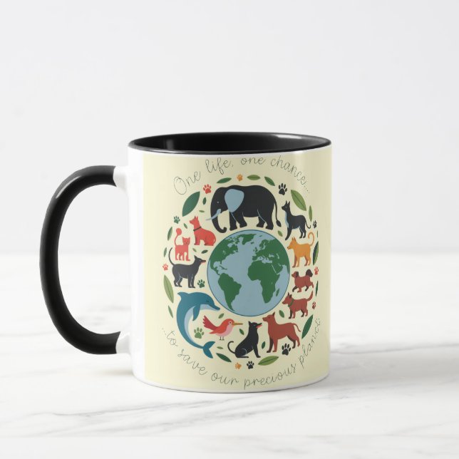 Caneca Uma vida... Uma chance, para salvar nosso planeta! (Esquerda)