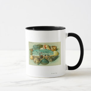 Caneca Uma vista cénico limitada com escudos do mar