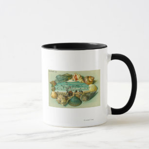 Caneca Uma Vista Cênnica Bordada com Conchas Marítimas