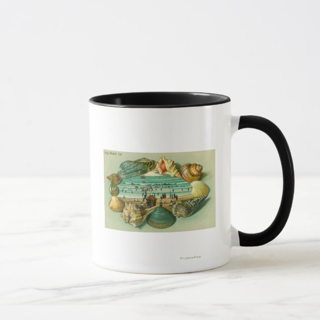 Caneca Uma Vista Cênnica Bordada com Conchas Marítimas (Direita)