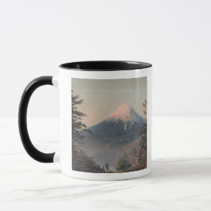 Caneca Uma vista da montagem Fusiyama com figuras no