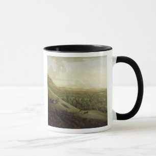 Caneca Uma vista de Boxhill, Surrey, com o Dorking no Dis