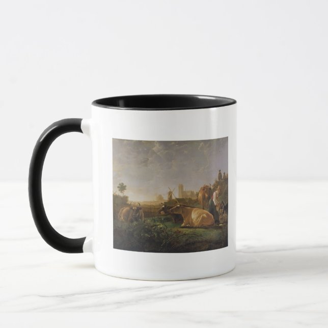 Caneca Uma vista distante de Dordrecht (Esquerda)